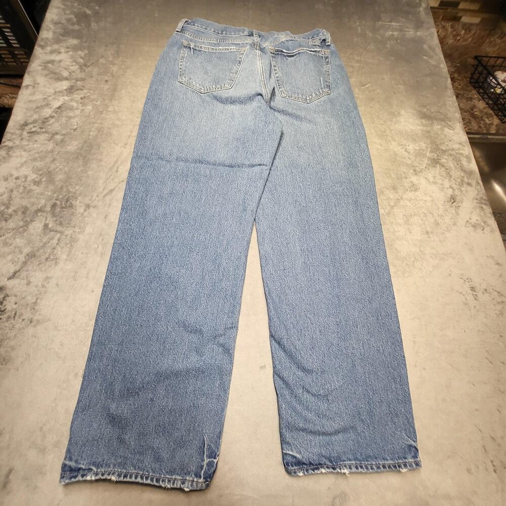 Universal Thread Jeans Womens 12 Blue Mid Rise 90s Baggy Wide-Leg Distressed - Picture 10 of 11
